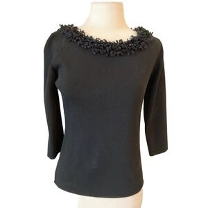 Joseph A Sweater Black Size Small 3/4‎ Sleeve